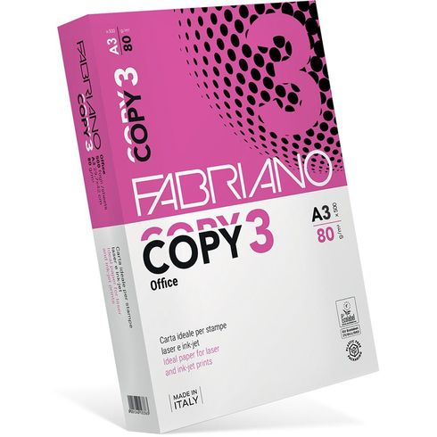 Папір для друку FABRIANO COPY 3 A3, 80 г/м2, 500 арк., білий (8001348103369)